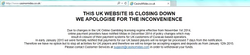 CasinoMidas message